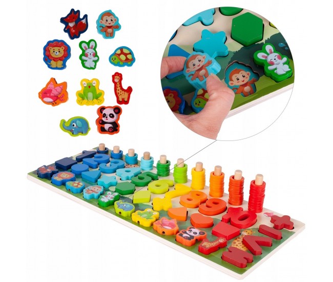 Puzzle Malplay din lemn cu forme de numere