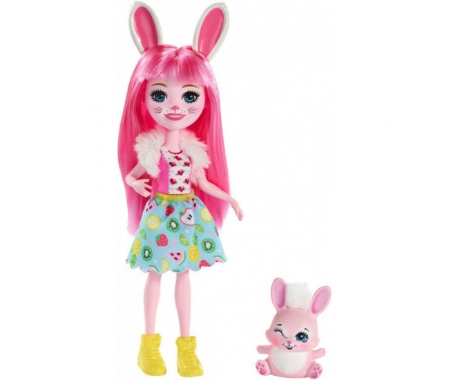 Papusa Enchantimals by Mattel Bree Bunny cu figurina iepuras