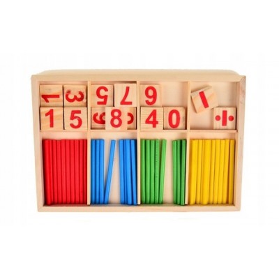 Set educativ „Invata sa numeri si sa calculezi cu ajutorul betisoarelor colorate”