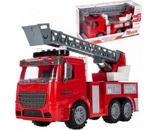 Masina pompieri Malplay, cu scara extensibila, interactiva, cu sunete si lumini