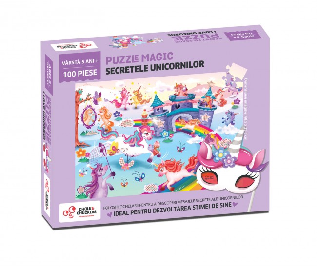 Puzzle magic - Secretele unicornilor (100 piese)