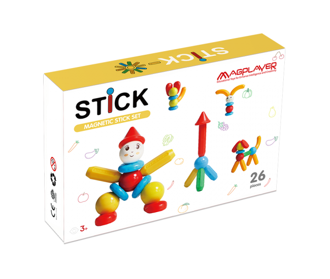 Set de constructie magnetic - STICK (26 piese)