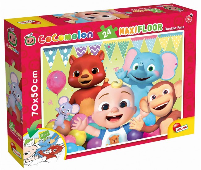 Puzzle de colorat maxi - Cocomelon si prietenii (24 piese)