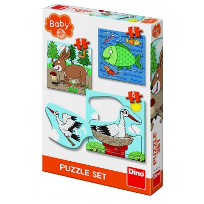 Baby Puzzle - Unde locuiesc animalele? (3,4 si 5 piese)