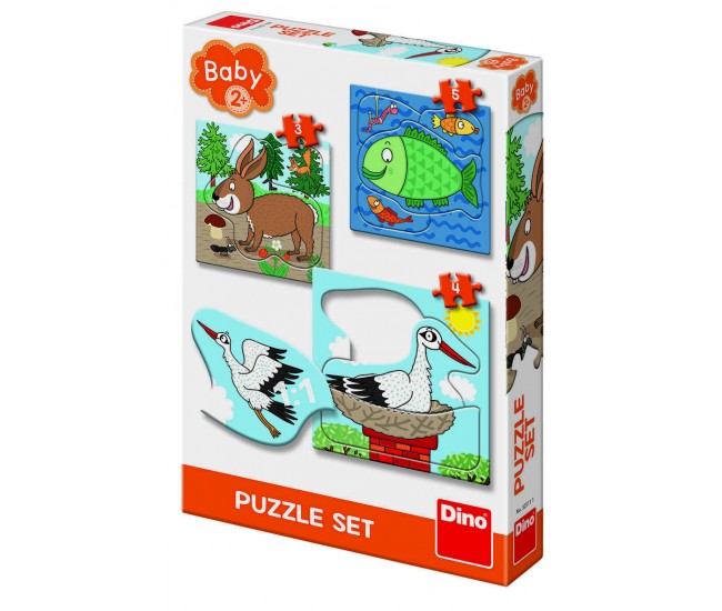 Baby Puzzle - Unde locuiesc animalele? (3,4 si 5 piese)