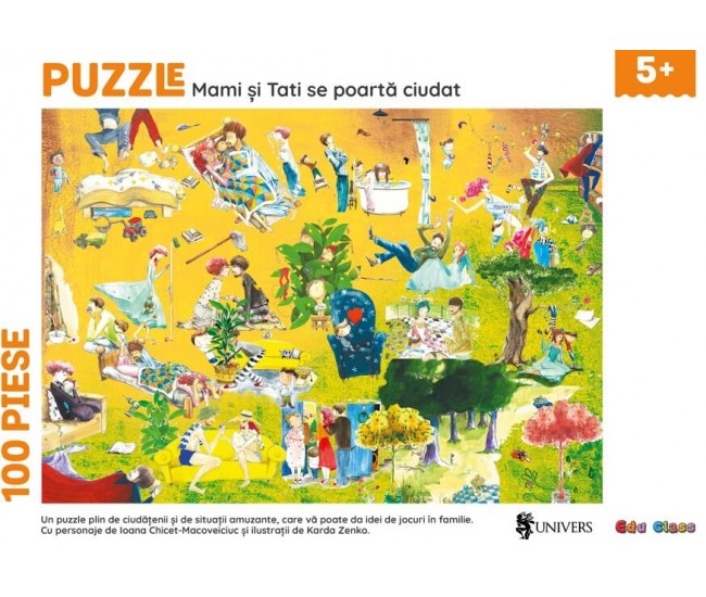 Puzzle - Mami si tati se poarta ciudat (100 piese)