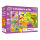 Set 4 puzzle-uri Dinozauri (12, 16, 20, 24 piese)