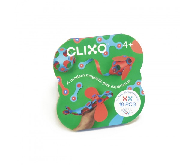 Clixo® joc magnetic de construit - Itsy Flamingo & Turcoaz (18 piese)