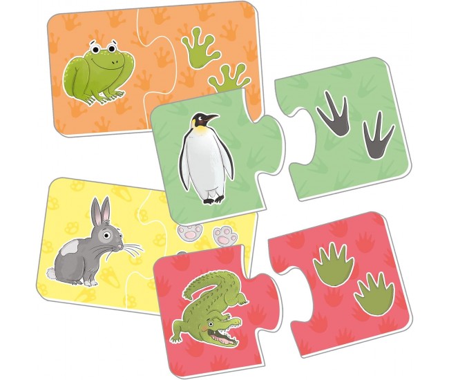 Puzzle - Animalutele si urmele lor (2 piese)