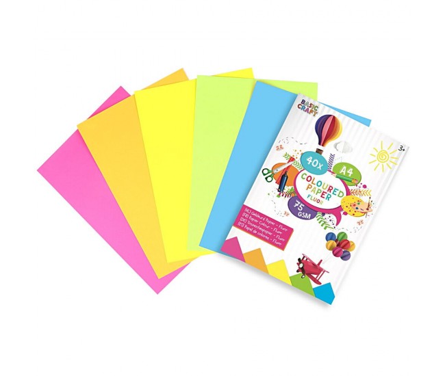 Carton colorat neon A4 (40 coli)