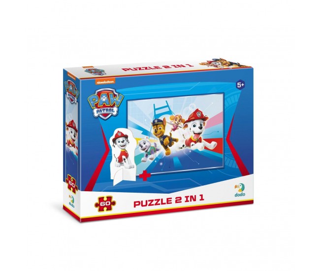 Puzzle 2 in 1 - Patrula Catelusilor in misiune (60 piese)