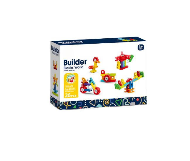 Set de constructie STEAM - Fun Blocks (26 piese)