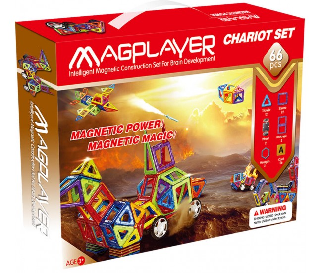 Set de constructie magnetic - 66 piese