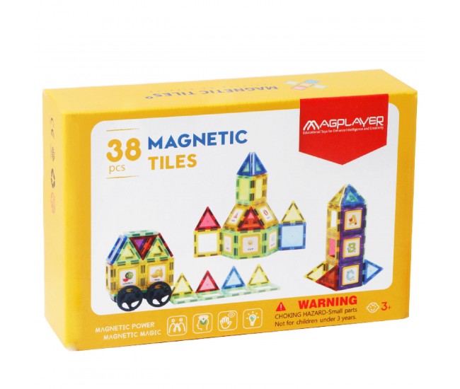 Set de constructie magnetic 3D - 38 piese