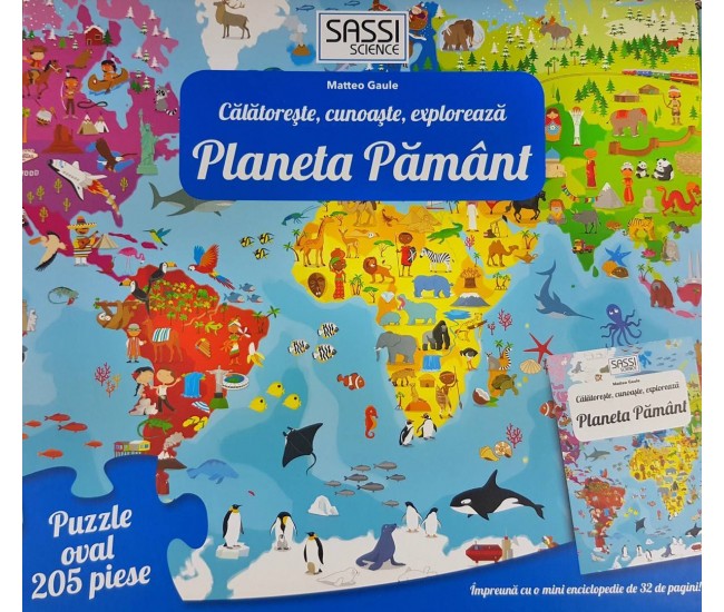 Cunoaste si exploreaza -  Puzzle Planeta Pamant in limba Romana (205 piese)