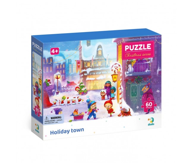 Puzzle - Orasul pregatit de Craciun (60 piese)