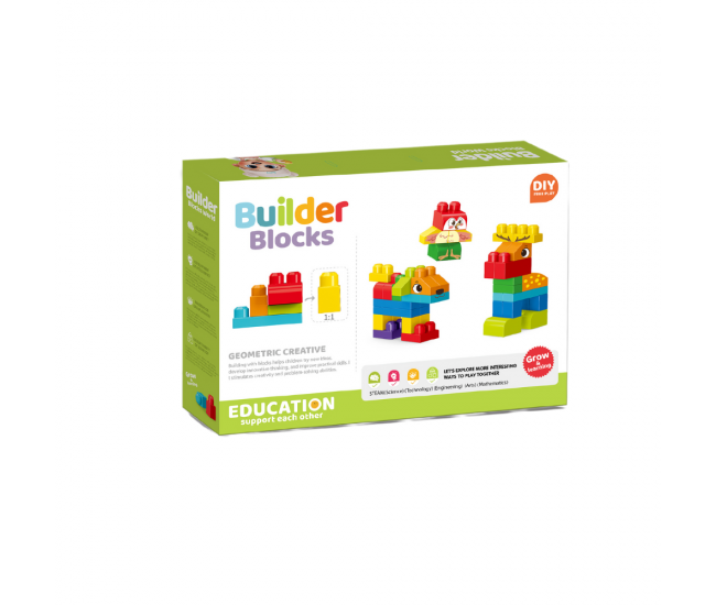 Set de constructie STEAM - Animalute haioase (44 piese)