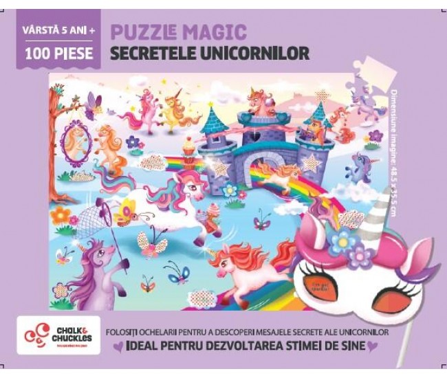 Puzzle magic - Secretele unicornilor (100 piese)