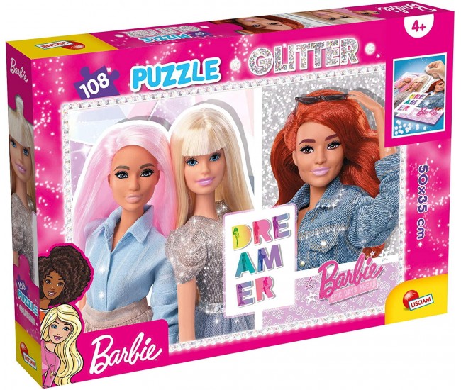 Puzzle GLITTER Barbie - Cele mai bune prietene (108 de piese)