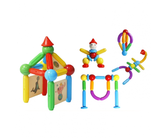 Set de constructie magnetic - STICK (48 piese)