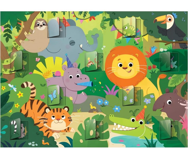 Puzzle deschide ferestrele - Jungla ( 20 piese)