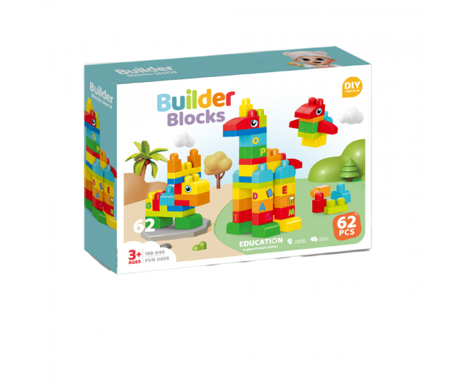 Set de constructie STEAM - Animalute (62 piese)