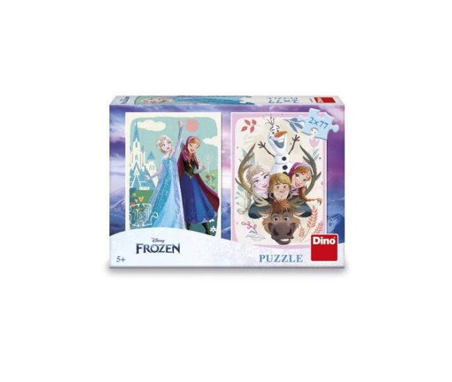 Puzzle 2 in 1 - Anna si Elsa (2 x 77 piese)