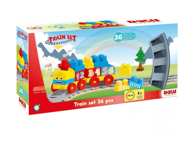 Set de constructii cu trenulet - 36 piese