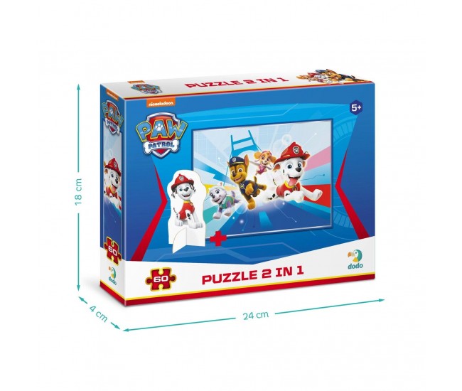 Puzzle 2 in 1 - Patrula Catelusilor in misiune (60 piese)