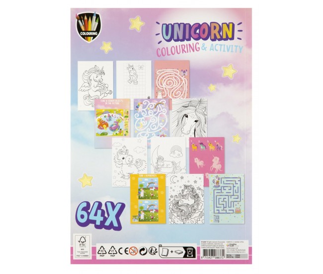 Carte de colorat cu activitati - Unicorn