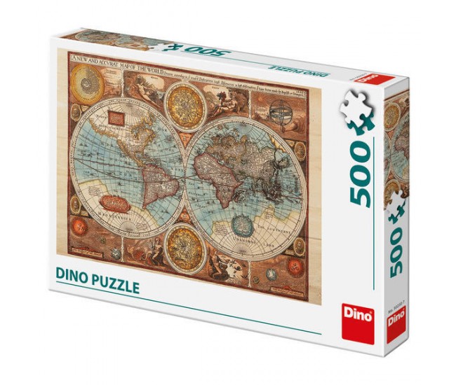 Puzzle - Harta lumii din 1626 (500 piese)