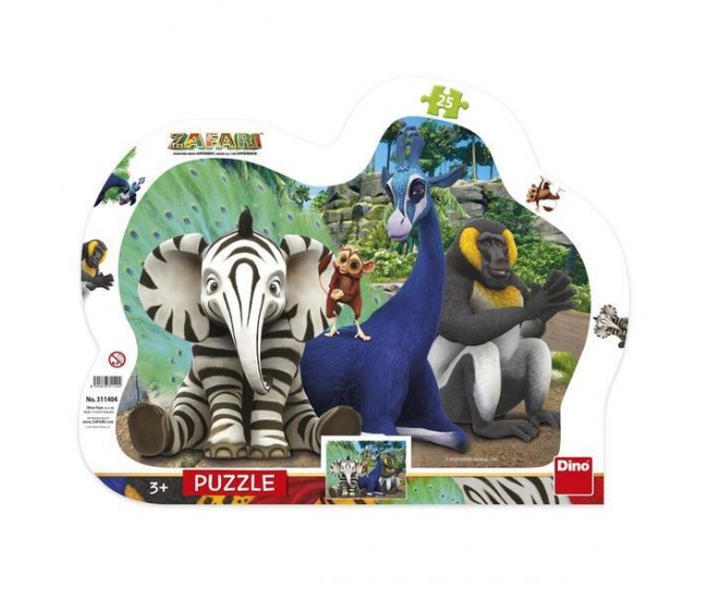 Puzzle cu rama - Zafari (25 piese)