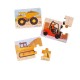 Set 3 puzzle din lemn - Vehicule pentru constructii