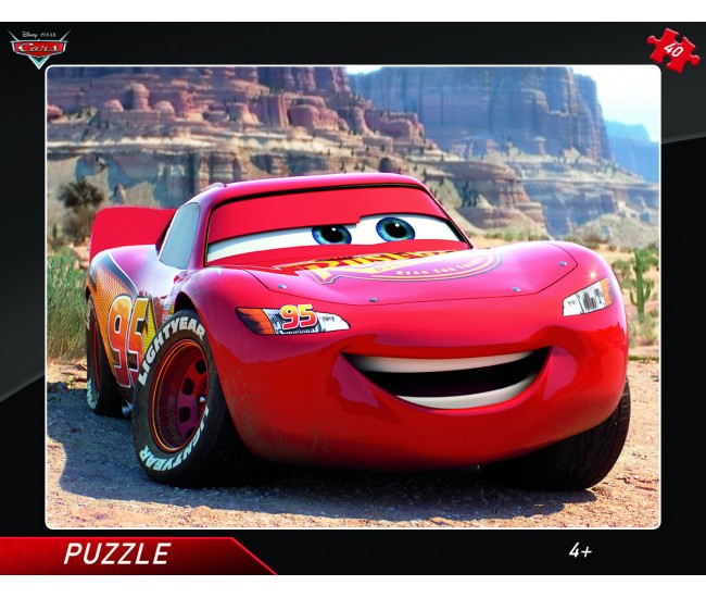 Puzzle cu rama - Fulger McQueen