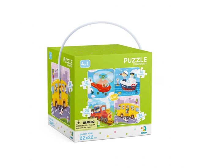 Puzzle 4 in 1 - Vehicule (12, 16, 20, 24 piese)