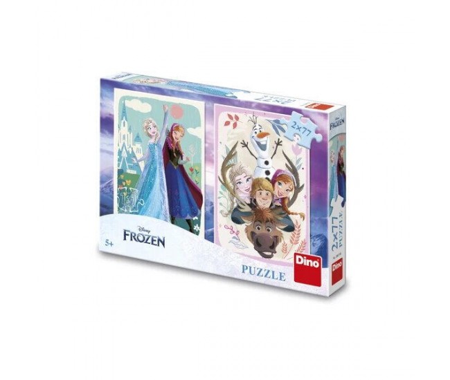 Puzzle 2 in 1 - Anna si Elsa (2 x 77 piese)