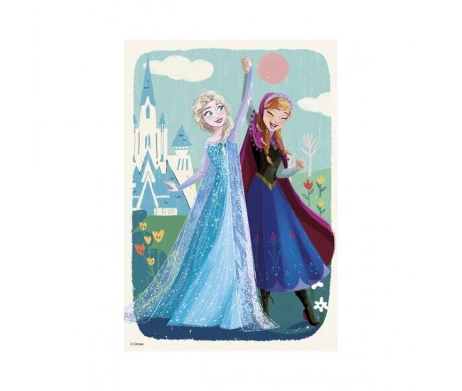 Puzzle 2 in 1 - Anna si Elsa (2 x 77 piese)