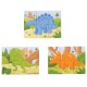 Set 3 puzzle din lemn - Dinozauri