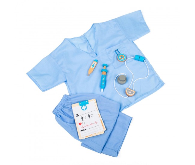 Set costum si accesorii doctor pentru copii