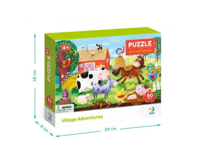 Puzzle - Peripetii la ferma (60 piese)