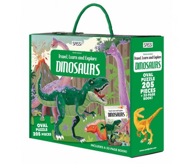 Cunoaste, invata si exploreaza -  Puzzle Dinozauri (205 piese)