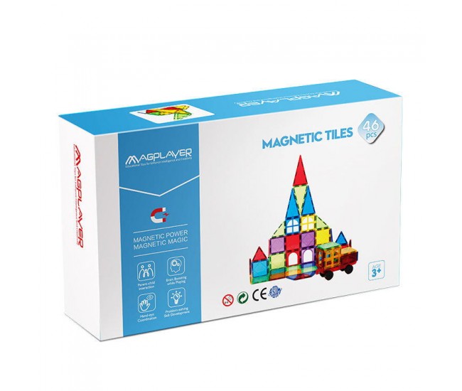 Set de constructie magnetic 3D - 46 piese