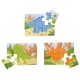 Set 3 puzzle din lemn - Dinozauri