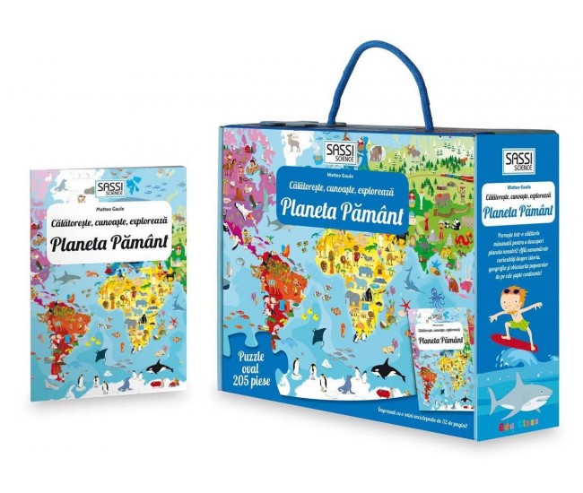 Cunoaste si exploreaza -  Puzzle Planeta Pamant in limba Romana (205 piese)