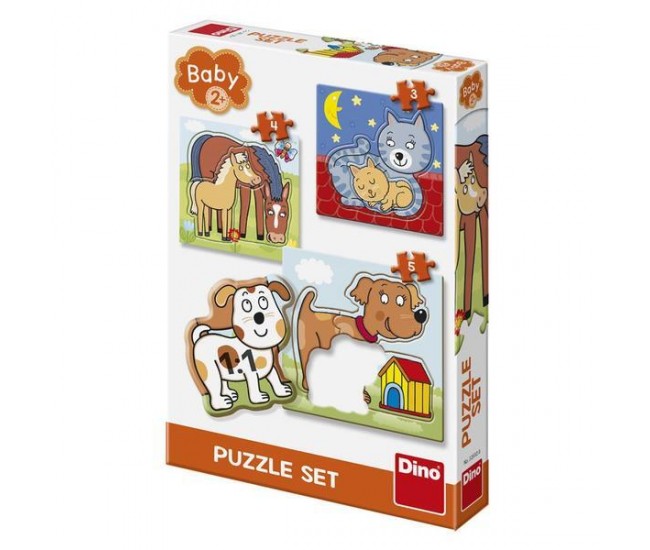 Baby puzzle - Animalute jucause (3,4 si 5 piese)