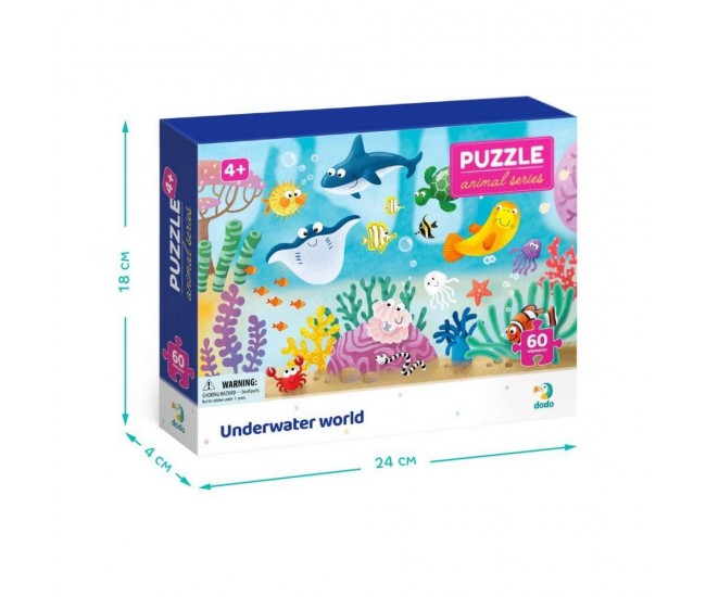 Puzzle - Distractie cu animalute marine ( 60 piese)