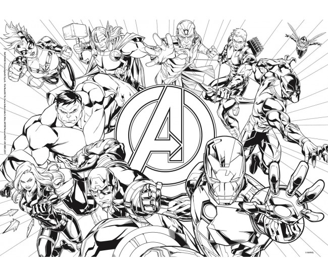 Puzzle de colorat -  Avengers (60 de piese)