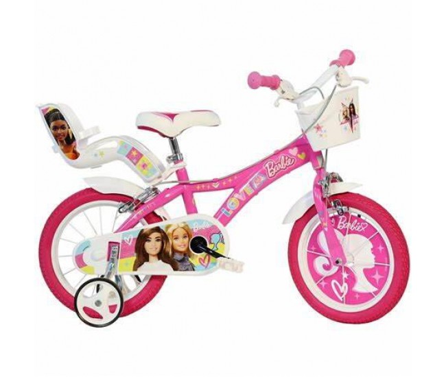 Bicicleta copii 14 - Barbie roz