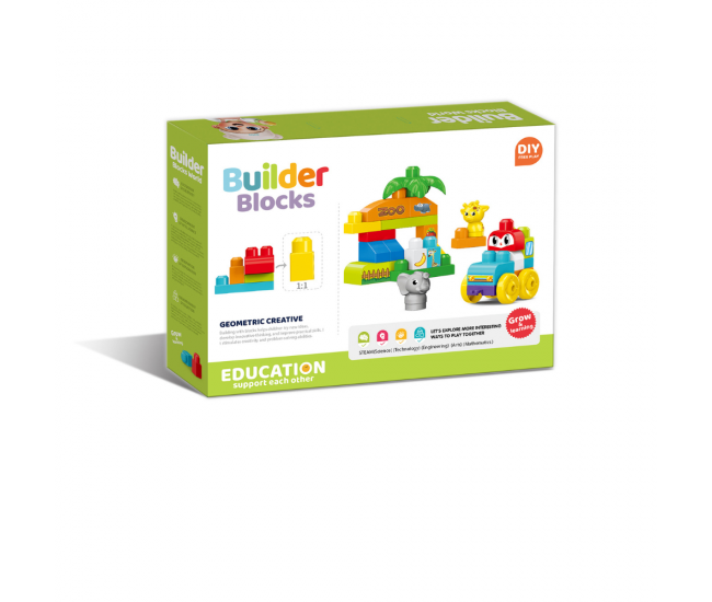 Set de constructie STEAM - Zoo distractiva (32 piese)