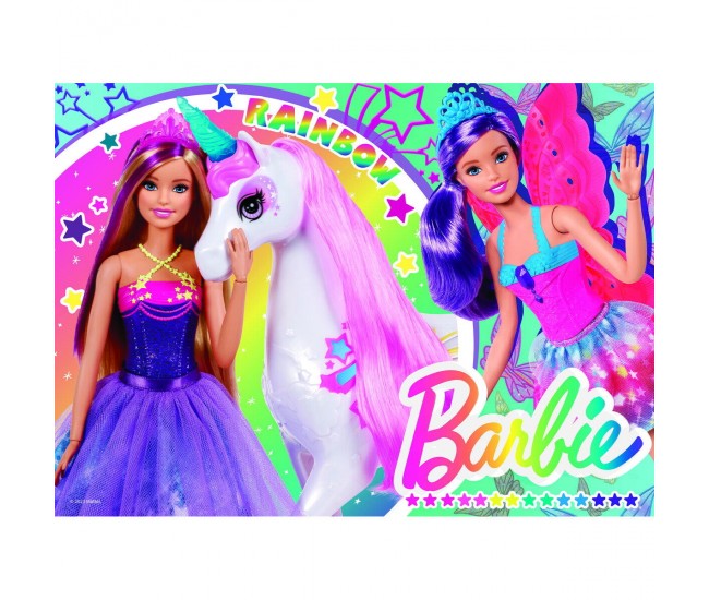 Puzzle de colorat maxi - Barbie (4 x 48 de piese)